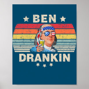 Poster Ben Drankin 4 juillet Benjamin Franklin Men
