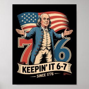 Poster Ben Franklin 67 Mème Garder 7-6 Professeur d'histo