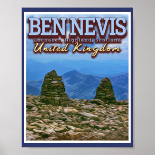 POSTER BEN NEVIS MOUNTAIN - FORT WILLIAM - ECOSSE UK