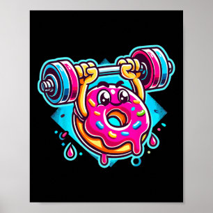 Poster Bench Presse Donut Poids Bodybuilding Fitne