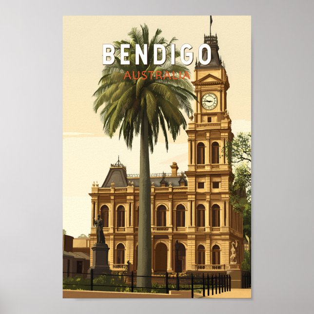 Poster Bendigo Australia Travel Art Vintage (Devant)