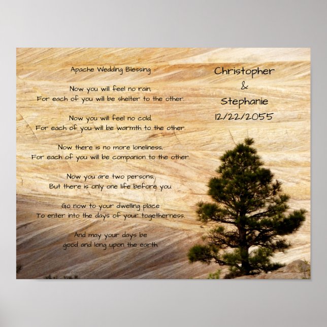 Poster Bénédiction de mariage apache pierre brun clair et (Devant)