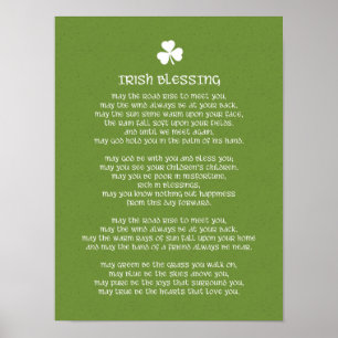 Poster Bénédiction irlandaise et shamrock