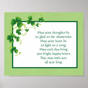 Poster Bénédiction irlandaise shamrock