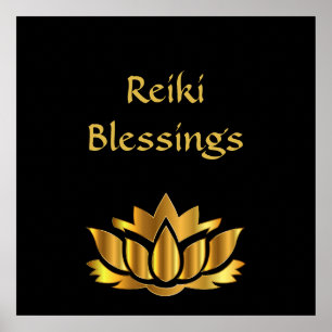Poster Bénédiction Reiki Noir/Or