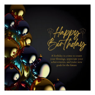 Poster Bénédictions d'anniversaire élégantes