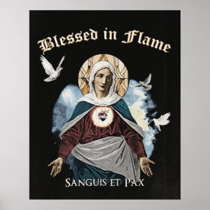 Poster Béni dans la flamme - Design gothique