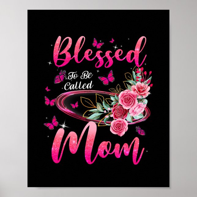 Poster Béni D'Être Appelé Maman Mignonne Fête Des Mères (Devant)