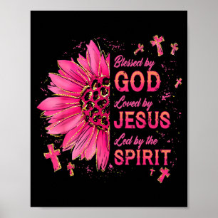 Poster Béni par Dieu aimé par Jésus Tournesol Chrétien 