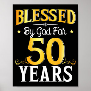 Poster Béni par Dieu pendant 50 ans 50e anniversaire homm