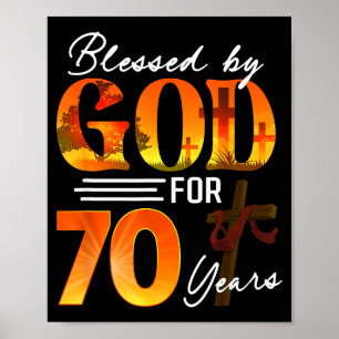 Poster Béni par Dieu pendant 70 ans Cadeau 70e anniversai