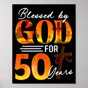 Poster Béni par Dieu pour 50 ans Cadeau 50e anniversaire