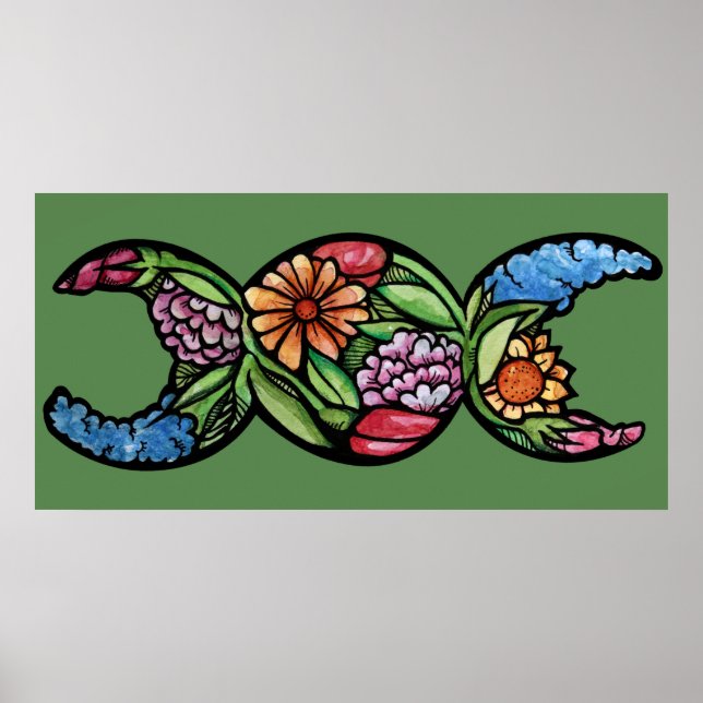 Poster "Béni Soit" Triple Lune Fleur (Devant)