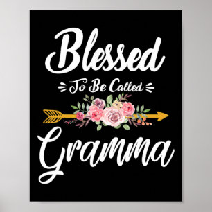 Poster Bénie d'être appelée Gramma Floral Fête des Mères