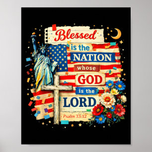 Poster Bénie est la nation dont Dieu est le seigneur foi 