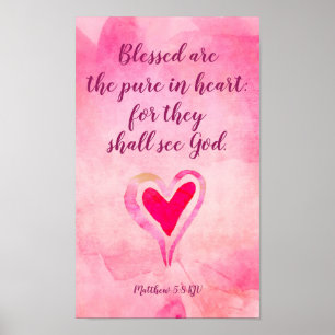 Poster Bénis soient les purs du coeur - Matthieu 5:8