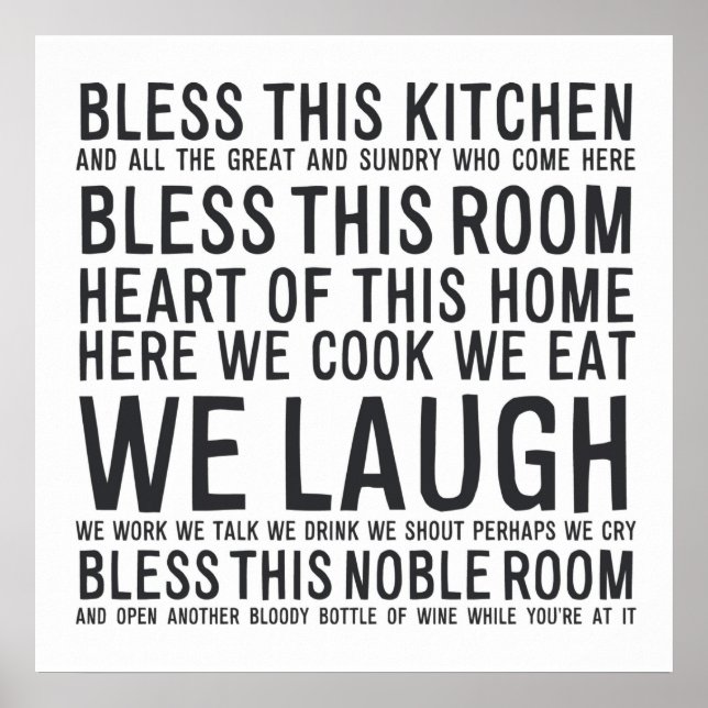 Poster Bénissez cette cuisine MA012 (Devant)
