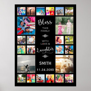 Poster Bénissez cette famille avec amour 24 Photo Collage