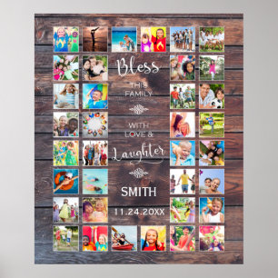 Poster Bénissez cette famille avec amour 32 Photo Collage