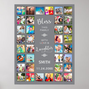 Poster Bénissez cette famille avec amour 32 Photo Collage