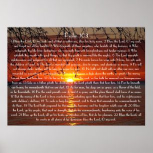 Poster Bénissez l'affiche du psaume 103 de vers de bible
