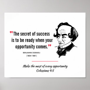 Poster BENJAMIN DISRAELI Citation Inspiration Christian