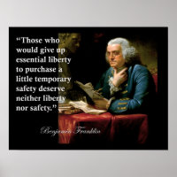 Benjamin Franklin Liberty Freedom Citation Imprime