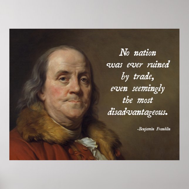 Poster Benjamin Franklin Libre-échange (Devant)