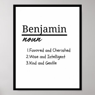 Poster Benjamin, Garçon Nom Personnalisé Définition