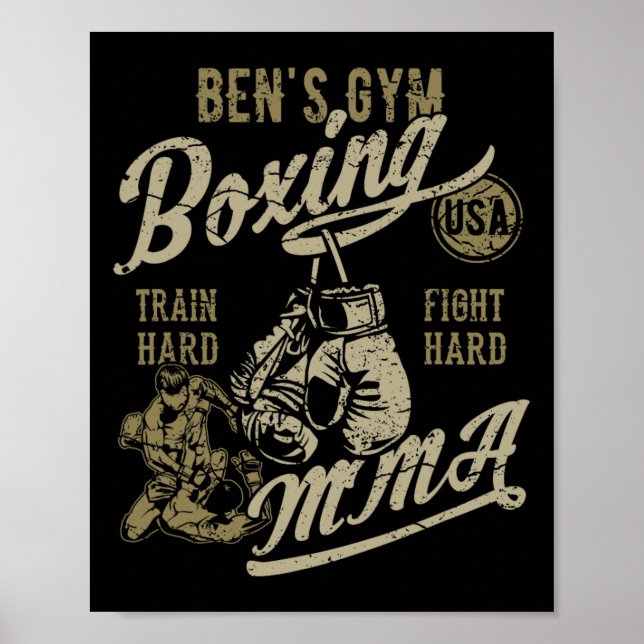 Poster Ben's Gym Boxing Mixed martial art Retro Design Po (Devant)