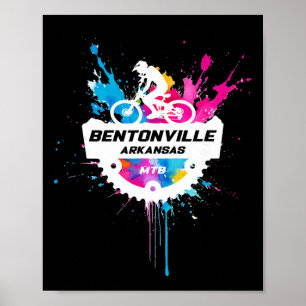 Poster Bentonville Arkansas Vélo de Montagne Coloré Doule