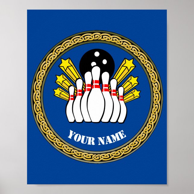 Poster - Benutzerdefinierter Bowling - Name hinzuf (Vorne)