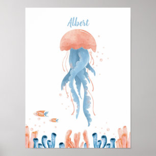 Poster Berceuse de méduse lunaire personnalisable