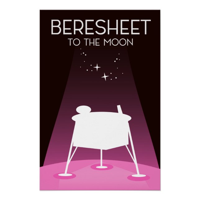 Poster Beresheet "vers la Lune" (Devant)