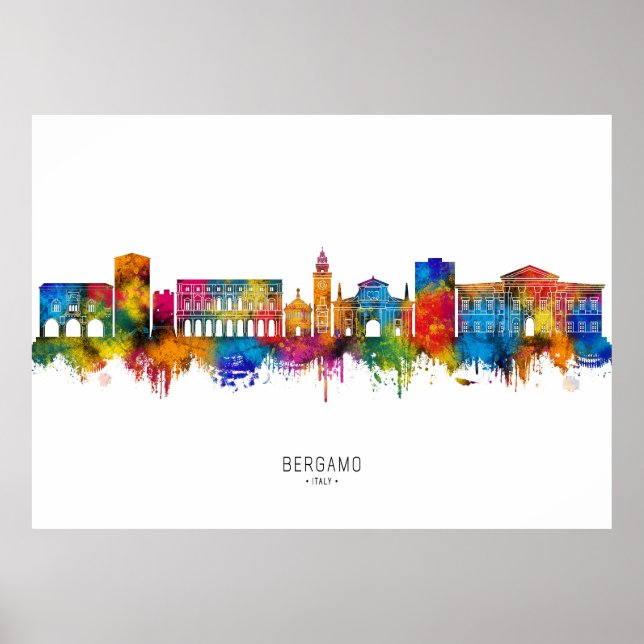 Poster Bergamo Italy Skyline (Devant)