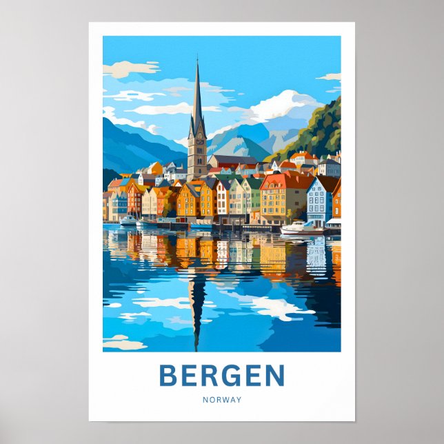 Poster Bergen Norvège Imprimer (Devant)