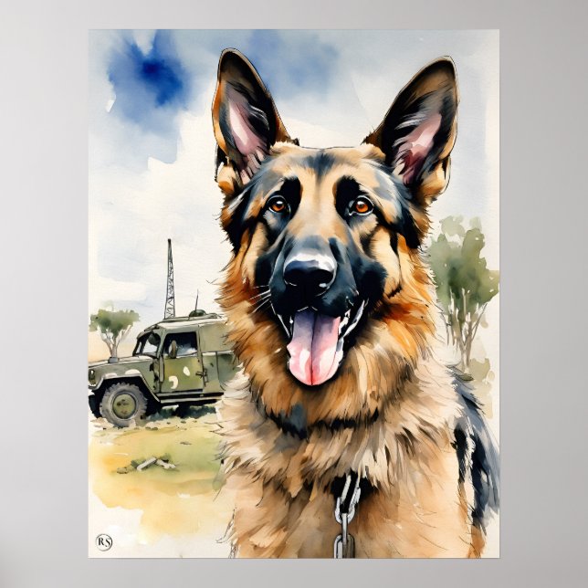 Poster Berger allemand - Art Chien Imprimer (Devant)