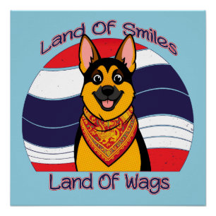 Poster Berger Allemand Au Pays Des Sourires Et Des Queues