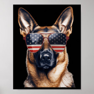 Poster Berger allemand avec drapeau américain Jour de l'I