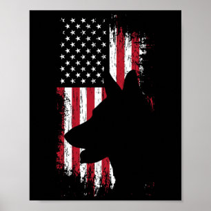 Poster Berger Allemand Chemise Drapeau Américain Usa Patr