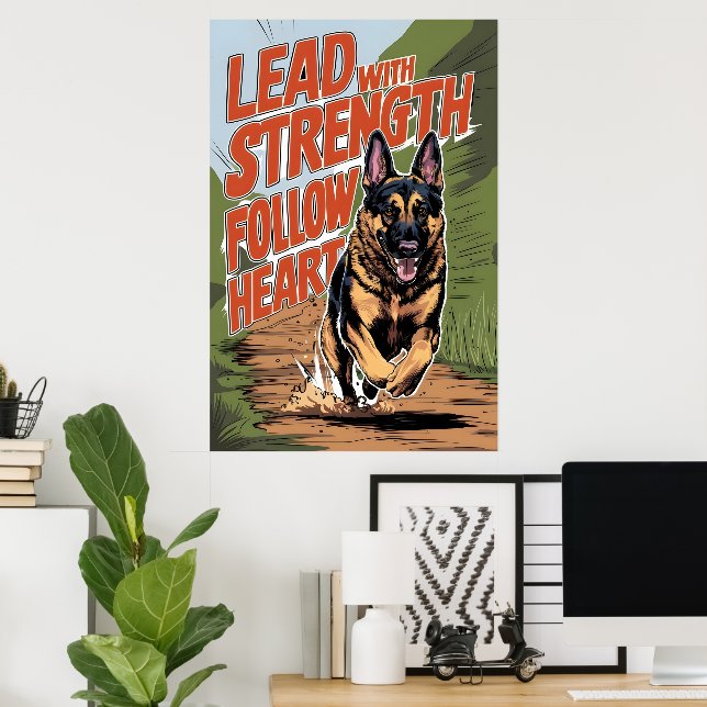 Poster Berger Allemand Fonctionne Avec Force (Bureau à domicile)