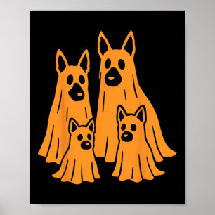 Poster Berger allemand Halloween Fantôme Famille Drôle Ch