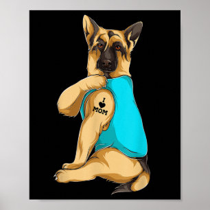 Poster berger allemand I Love Maman Tattoo Vêtements Chie