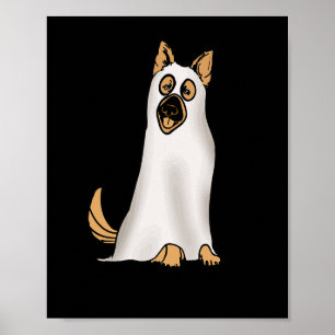 Poster Berger allemand mignon chien porter Fantôme drôle 