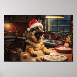 Poster Berger Allemand Noël Cookies Fête Fête Fête