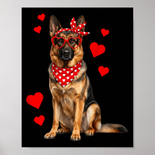 Poster Berger Allemand Saint-Valentin Amoureux des Chiens