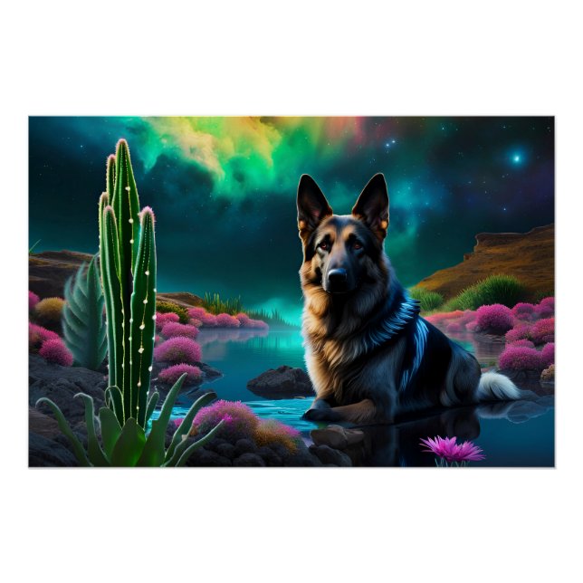 Poster Berger allemand sur un monde Alien (Devant)