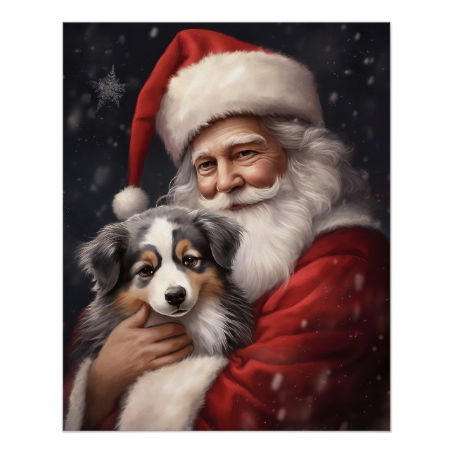 Poster Berger australien avec Noël du Père Noël (Devant)