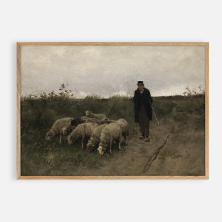 Poster Berger, huile vintage sur toile