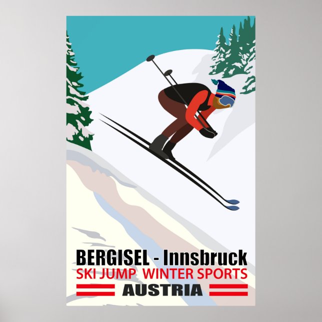 Poster Bergisel - Innsbruck, Ski Jump en Autriche (Devant)